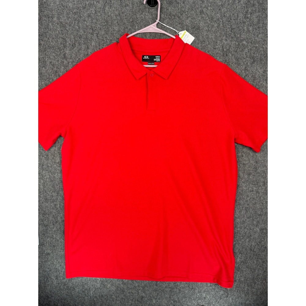 Oakley Hydrolix Mens XXL Red Short Sleeve Regular Fit Performance Polo Shirt